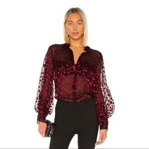 Saloni Joana Blouse in Hearts
Size 4
Sold Out on Revolve 
New with Partial Tag